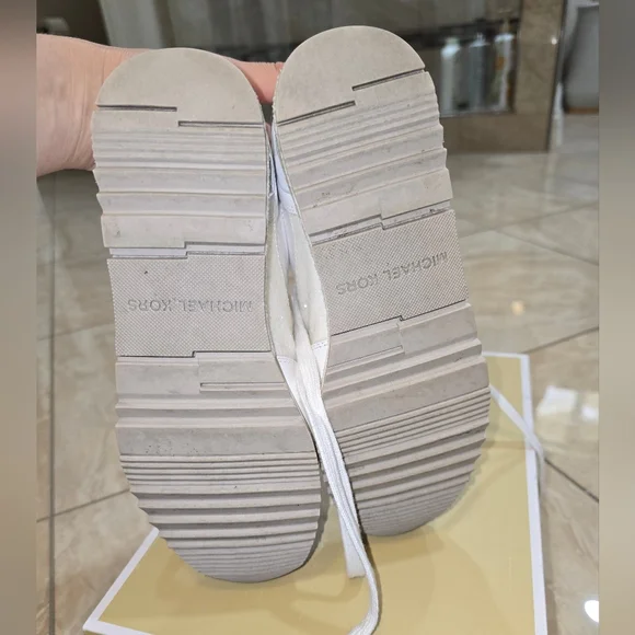 Michael Kors Allie White Glitter Women's Trainers - Picture 6 of 8